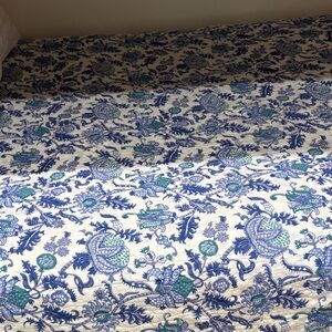 Roller Rabbit Blue and Green Patterned Quilt